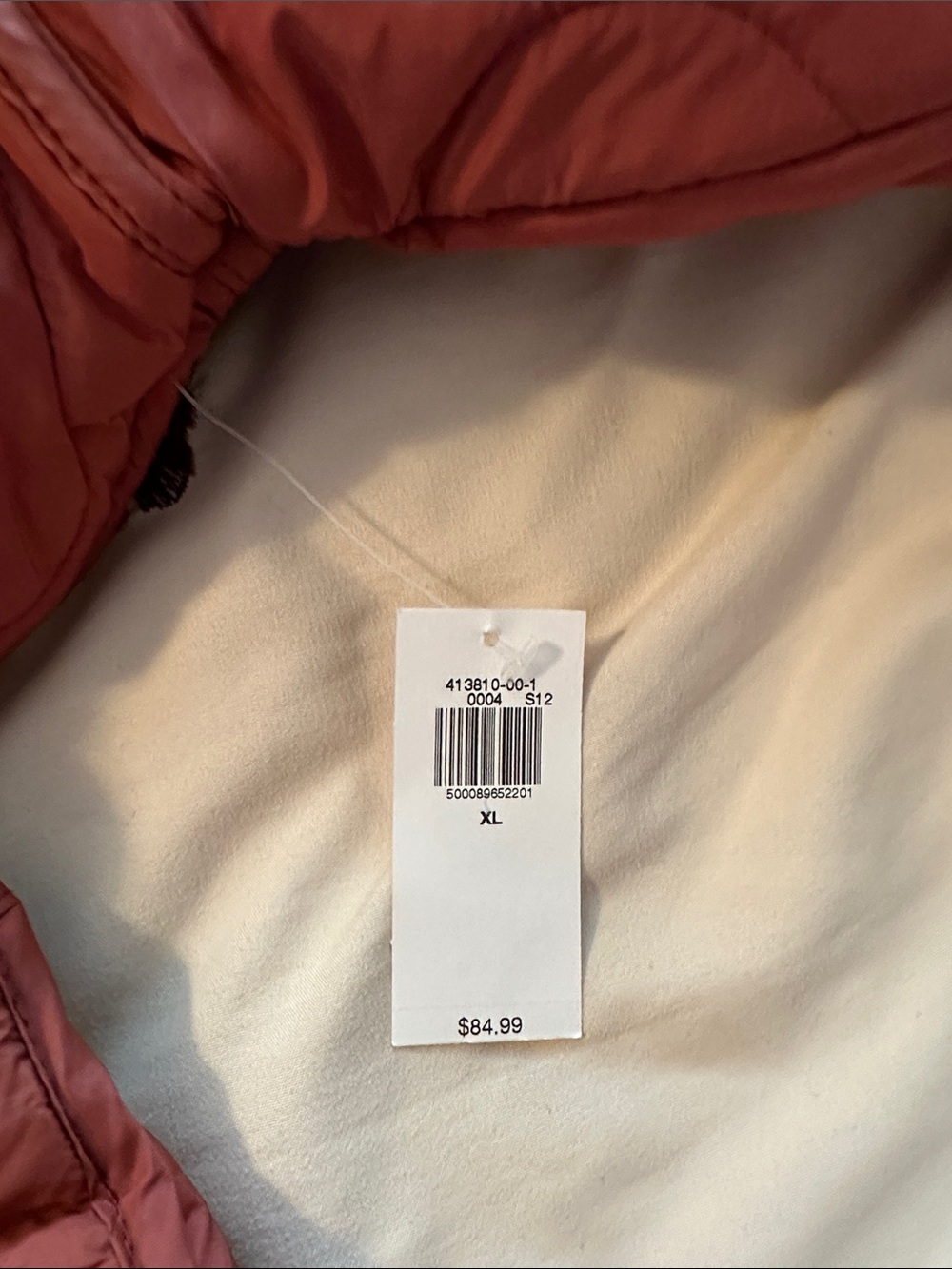 Old Navy Quilted Hooded Puffer Coat in Rusty Red - Picture 4 of 4